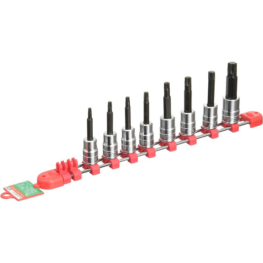 Kyoto Machinery Tools (KTC) 9.5mm (3/8 inch) T-type Torx Bit Socket Set, Set of 8 TBT308T