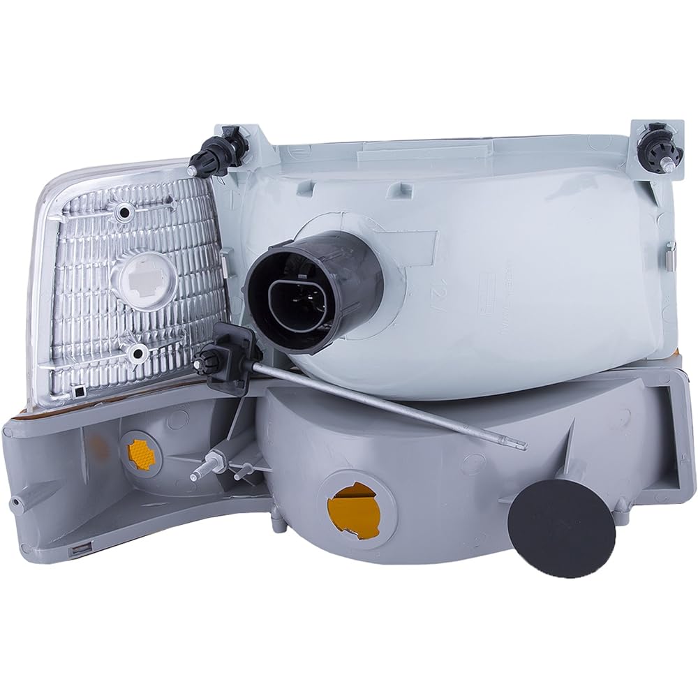 HEADLIGHTSDEPOT Chrome Housing Halogen Head Light Ford BRONCO F-150 F-250 F-350 Supports left driver seat and headlamp 6-piece set corner on the right side seat and with signal light