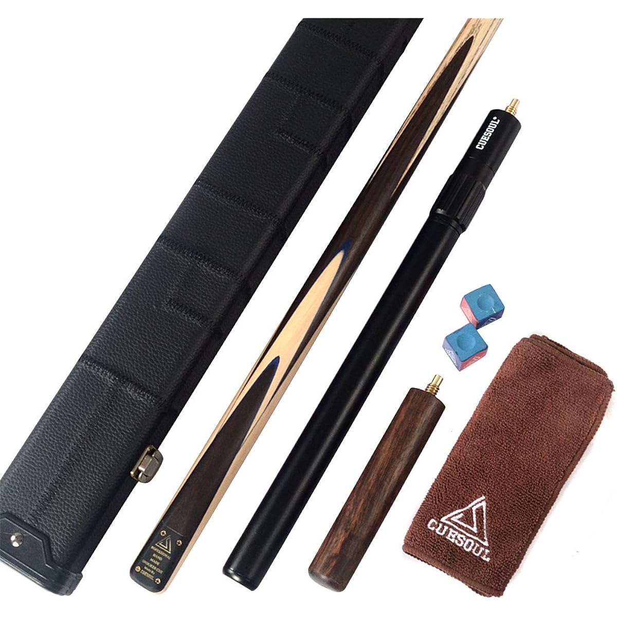 Black Scorpion Cuesoul 57"18OZ Handmade 1 Piece Snooker Cue + Aluminum Telescope Extension + Case