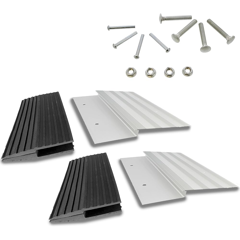 BISupply Aluminum Ramp Kit – 12in Truck Ramp Brackets and Rubber Feet, Tailgate Ramp Kit Ramp Plate Kit