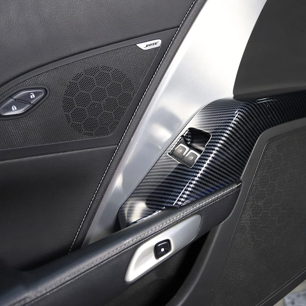 Carbon Fiber Window Lift Trim Switch Switch Panel Decoration Chevrolet Corvette C7 2014-2019 Accessories
