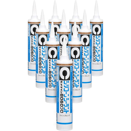 Cemedine JIS Silicone Sealant 8060 Pro 330ml Light Bronze Set of 10
