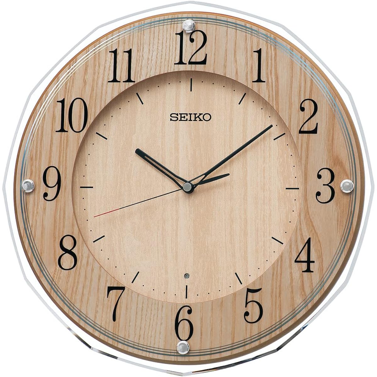 Seiko Clock Wall Clock Radio Wave Light Brown Wood 340 x 340 x 47mm KX270B