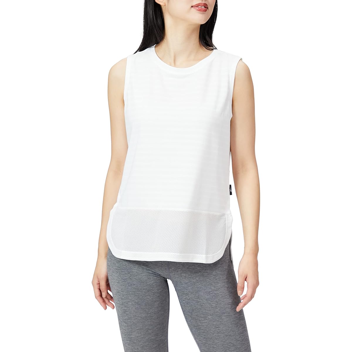 [CEDA BLUE X/Wacoal] CW-X Outerwear Top Yoga Wear T-Shirt (Sleeveless) Sweat Absorbent Quick Drying UV Protection DFY510 Women's