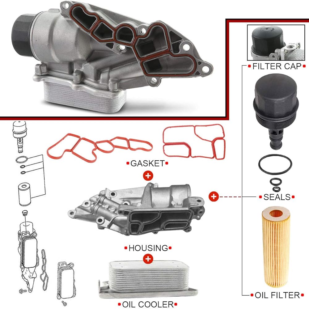 A-PREMIUM Oil Filter Housing Housing Assembly Replacement Mercedes-Benz W203 W219 CLS550 CLS550 E550 ML350 R350 R350 R350 R350 SLK280 2003-2015