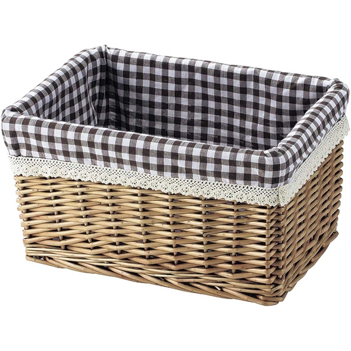 Yamashita Craft Storage Basket with Cloth Inside the Willow Full Blue