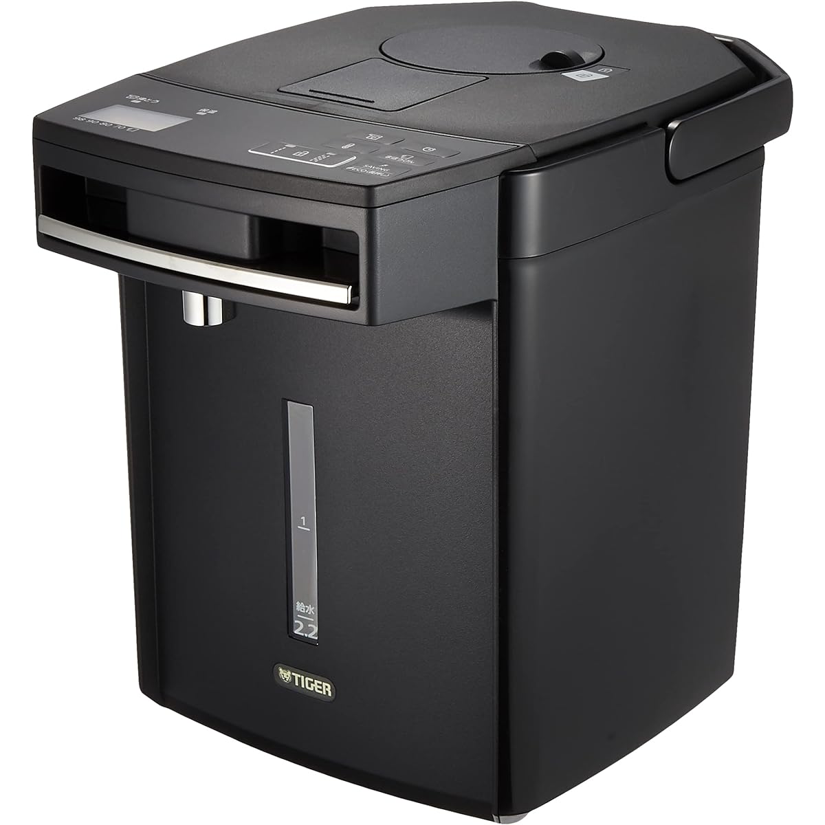 Tiger Thermos (TIGER) Electric Pot, Steam-less, Energy Saving VE Heat Retention, 7 Safe and Secure Structures, Hot Water Measuring Function, Tokuko-san, 2.2L, Black PIM-G220K