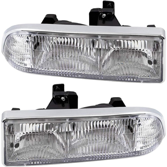 Headlight headlamps replacement for driver seats and passenger seats 98-05 Chevrolet S10 Pickup Truck Blazer SUV 16526217 16526218