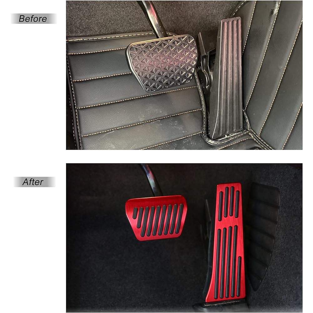 THENICE Nonice Foot Pedal Aluminum Automatic Brake and Gas Axelerator Pedal Drill Not required Cover BMW 1 2 3 5 6 7 Series X3 X4 X5 X6 Red for Red