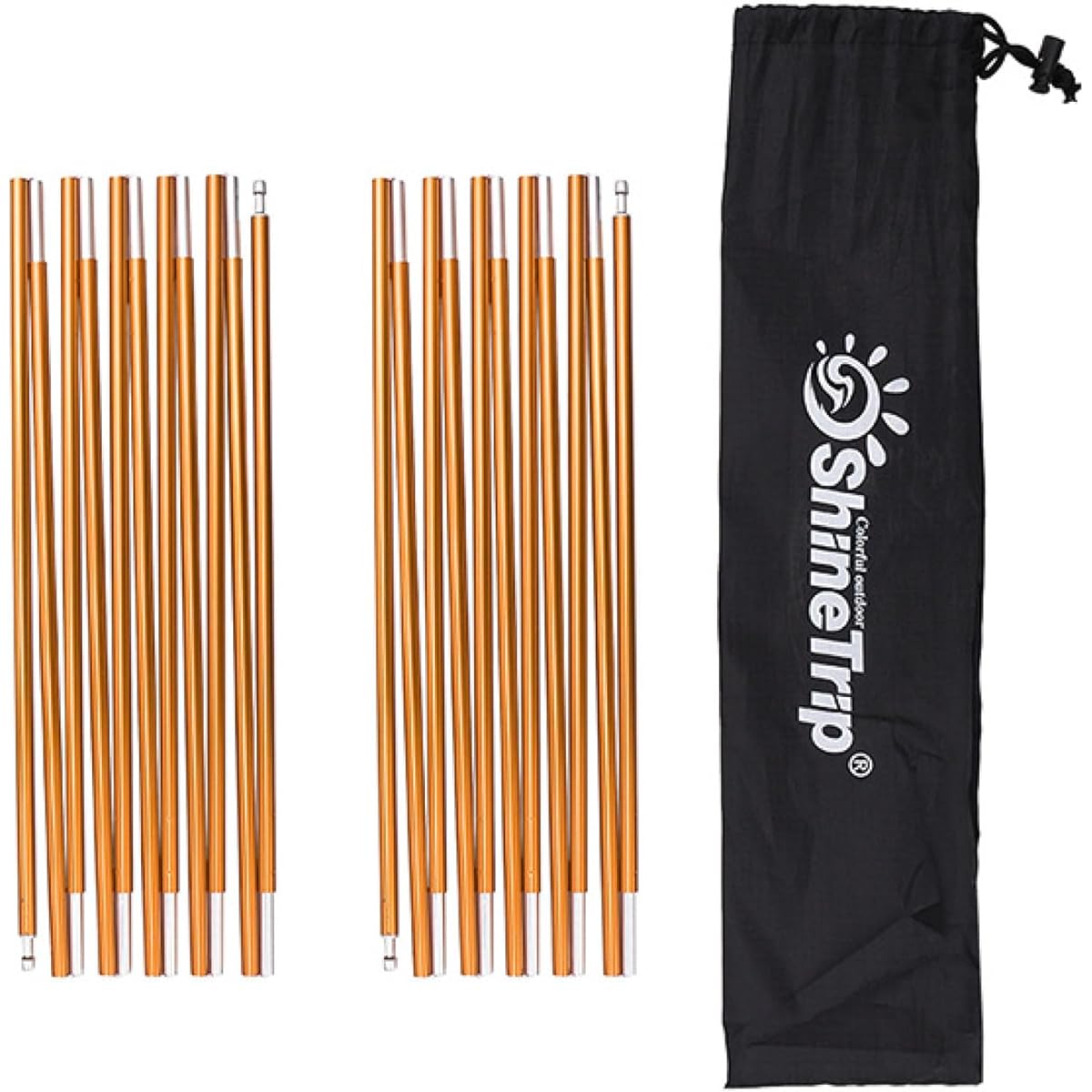 YAPJEB Tent Pole, Aluminum Pole, Frame, Shock Cord Pole, Lightweight, Corrosion Resistant, Replacement, Easy to Set Up, Camping, Set of 2, Storage Bag Included