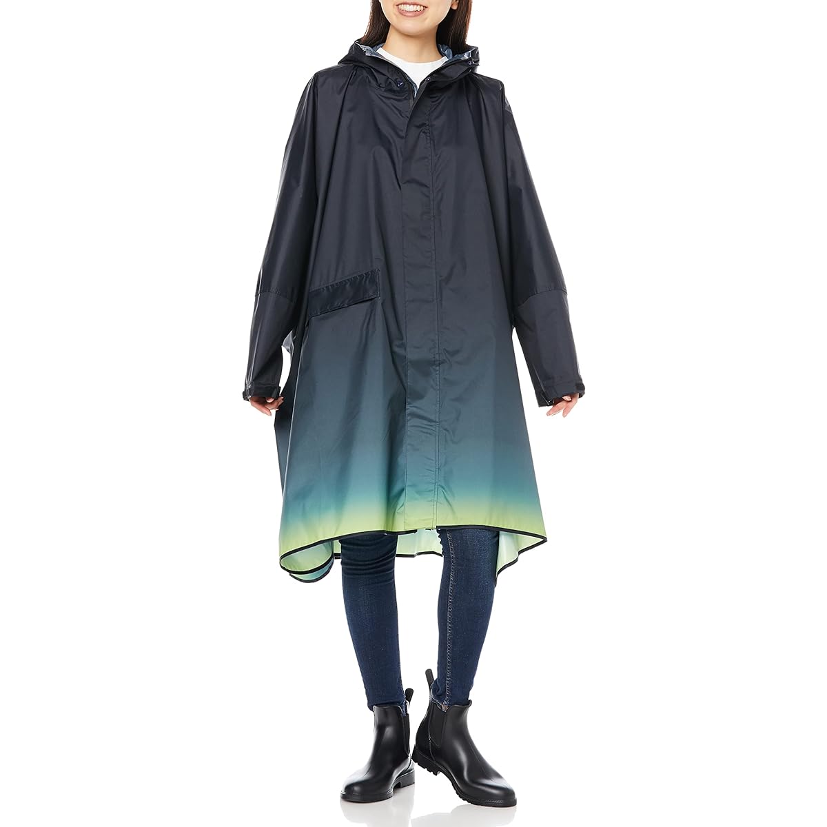 KiU New Standard Rain Poncho RAIN PONCHO Heavy Rain Compatible Rain Protection Bicycle Heavy Rain Typhoon Rainy Season Raincoat Poncho Rain Gear Rain Gappa Raincoat Water Repellent Water Repellent Waterproof with Sleeves Storage Bag Pocket Outdoor Festiv