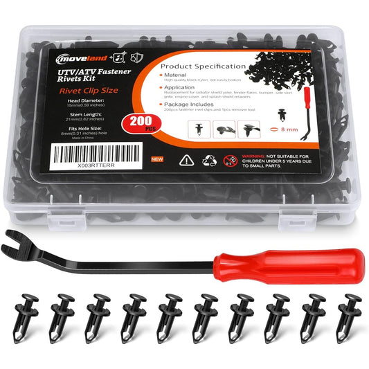 Moveland 200 UTV ATV Fender Push Clip Fastener Removal Nylon Body Livet Fastener Clip Polaris RANGER RZR CAN KAWASAKI TERYX HONDA SUZUKI SPORTSMAN