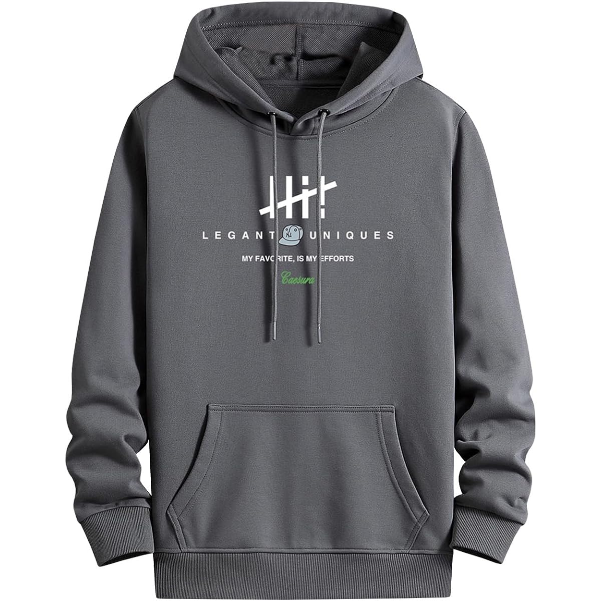 [EASTEMPO] Men's Parka, Spring, Long Sleeve, Plain, Hooded, Pullover Parka, Loose, Large Size