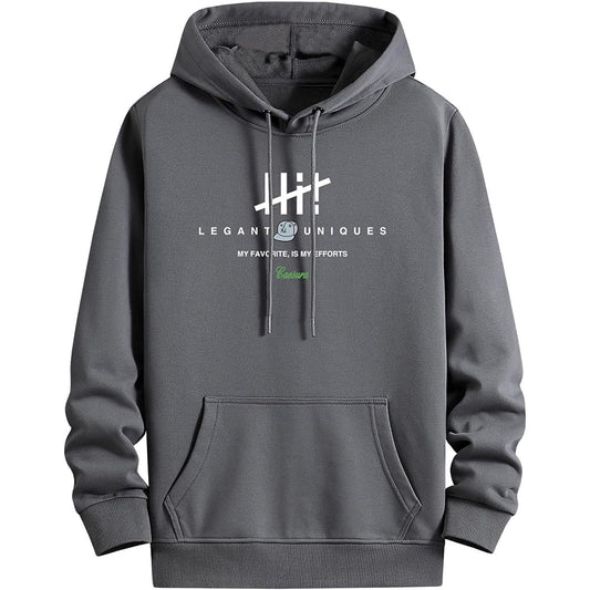 [EASTEMPO] Men's Parka, Spring, Long Sleeve, Plain, Hooded, Pullover Parka, Loose, Large Size