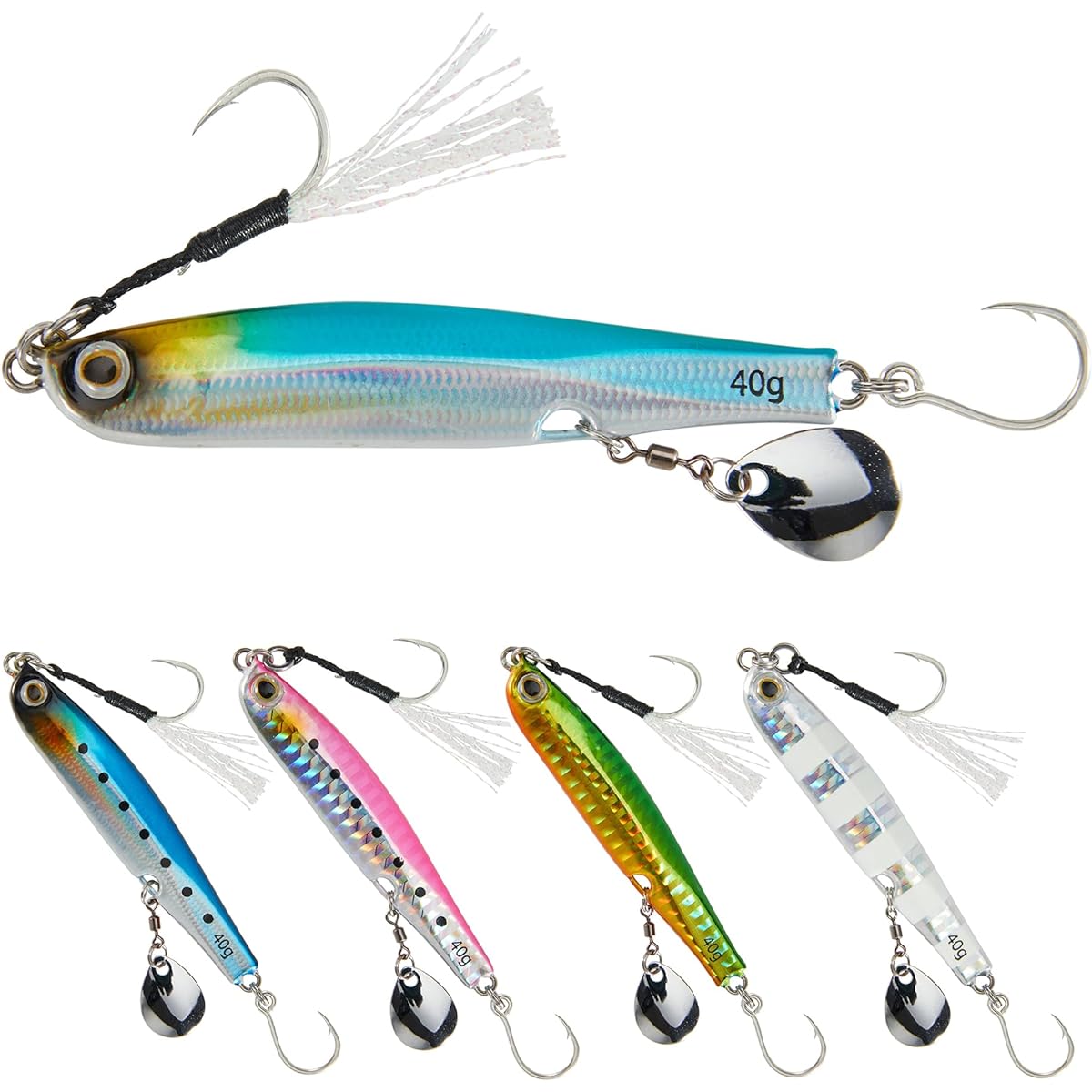 REEF DREAM Metal Jig Seabass Lure Blue Fish Blade Jig 20g 30g 40g 5 Color Set Slow Fall Jig Blue Fish Seabass Flounder Grouper