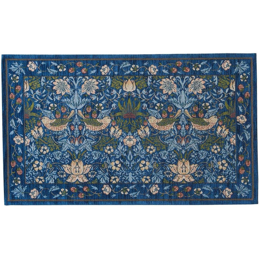 Morris Design Studio Kawashima Textile Cercon Morris Design Studio Entrance Mat Rug Strawberry Thief Blue 45×75cm FH1709