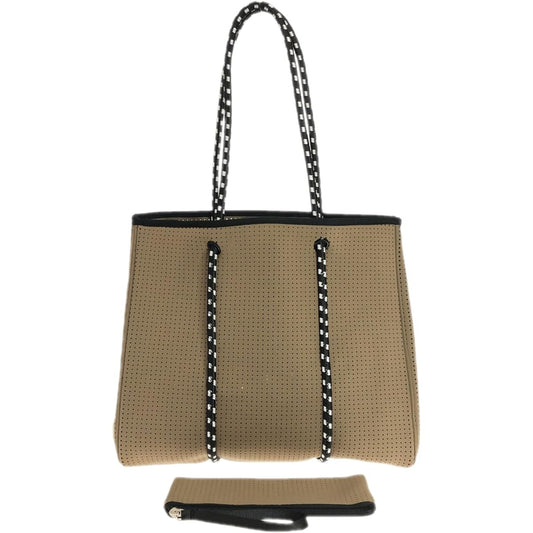 [find a way] Neoprene tote bag with pouch, medium size, mother's bag, sports bag, shopping bag, eco bag, super sports gym A4, children's diaper leisure, beach bag, water repellent, lightweight