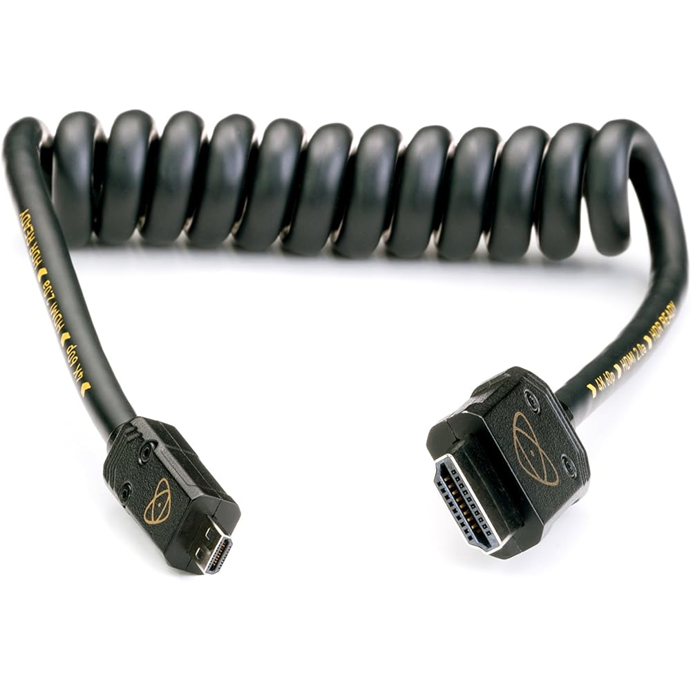 ATOMOS ATOMFLEX PRO HDMI COILED CABLE (Micro to Full 30cm) HDMI2.0 compatible cable ATOM4K60C1