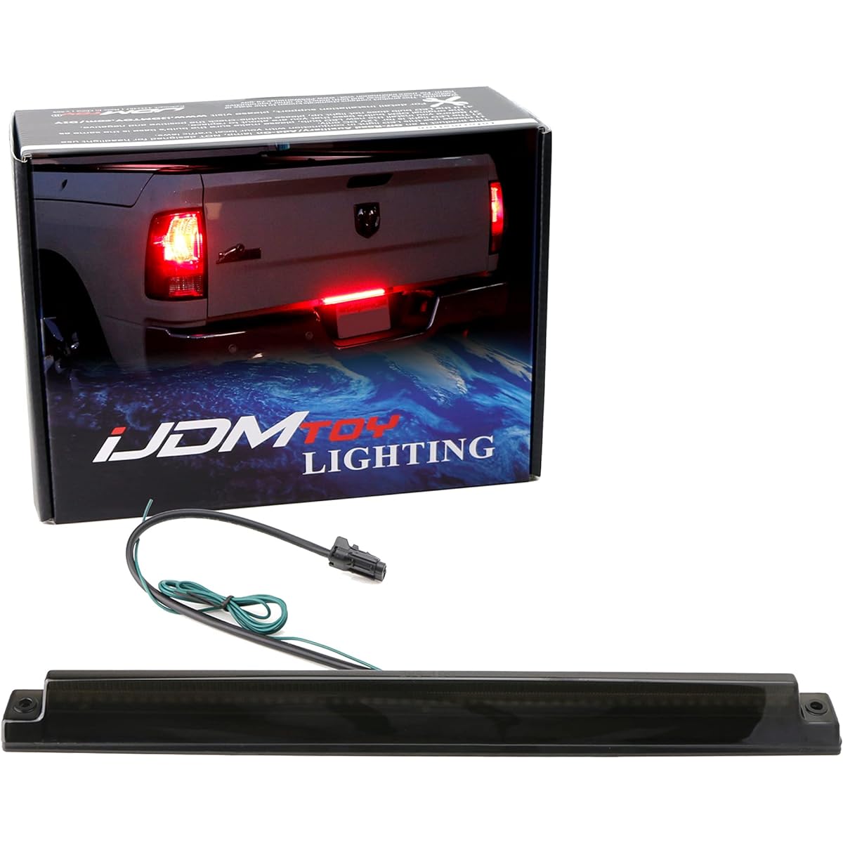 IJDMTOY Smoke Lens 54-SMD Full LED Tail Gate ID Light Bar F1 Strobeflash With 2006 or later DODGE RAM 1500 2500 3500