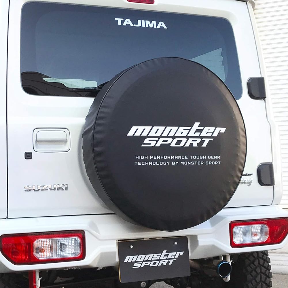 MONSTER SPORT Spare Tire Cover MS Logo Designed for Car Models Jimny [JB64W] Tire Cover for Spare Tire Waterproof Dustproof Deterioration Prevention Storage Storage 771120-5500M