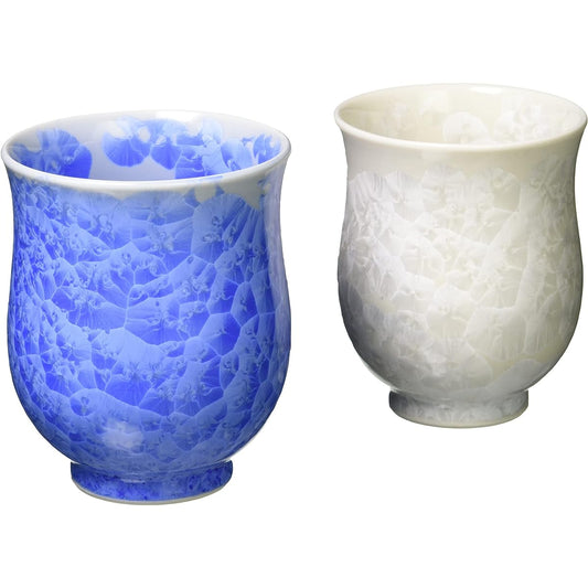 Aito Kyoto Ware Kiyomizu Ware Ceramic Kiln Tea Cup Set Tea Cup Flower Crystal (Blue/White) KTA169