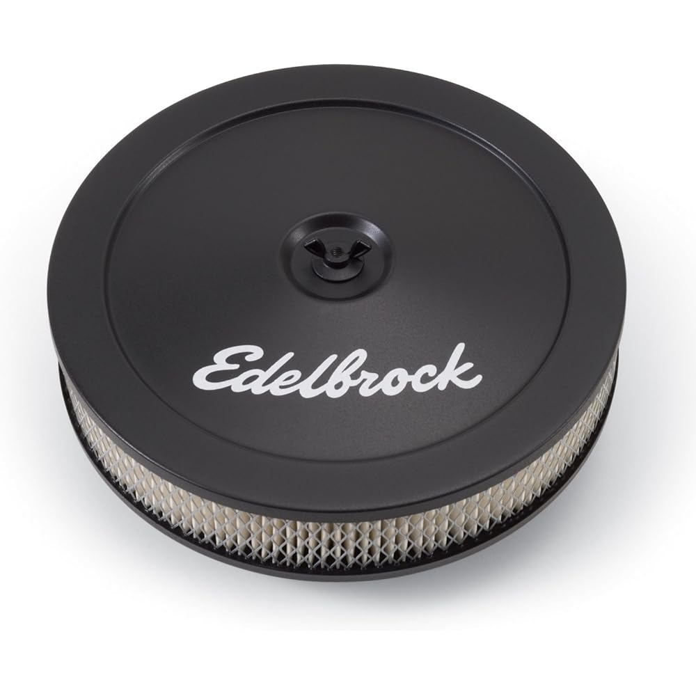 EDELBOCK 1203 PRO-FLO Black 10 inch round air cleaner 2 inch paper element