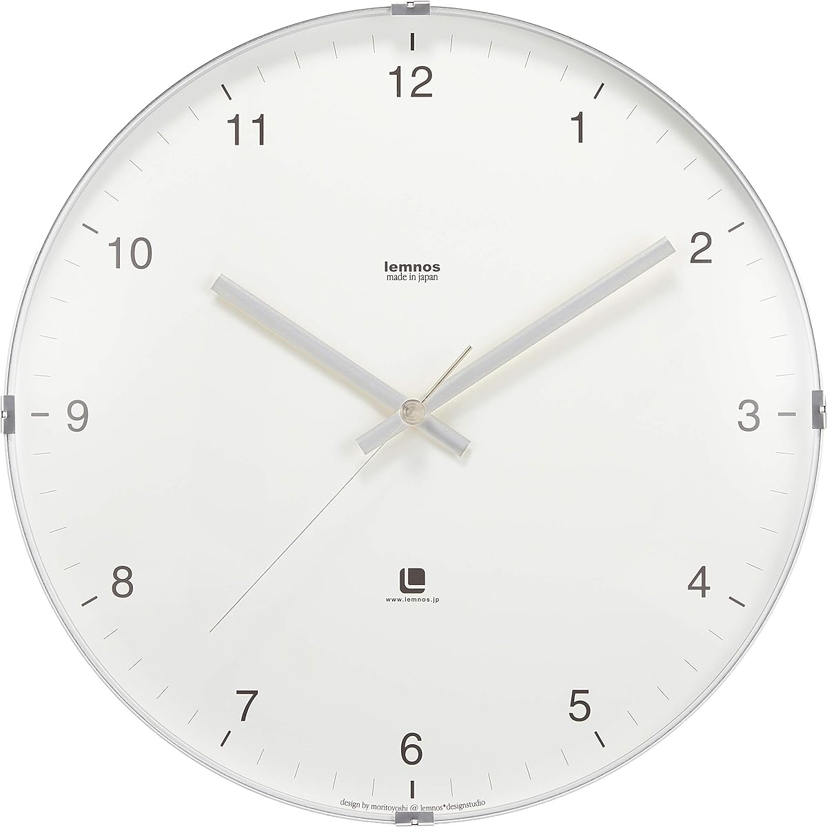 Lemnos wall clock analog north clock white North clock T1-0117 WH Lemnos φ320×d56mm