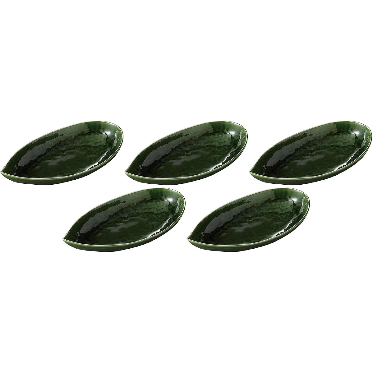 Set of 5 Oribe leaf multi-use pot (large) [30.5 x 15.2 x 4.8 cm] [Moribachi]