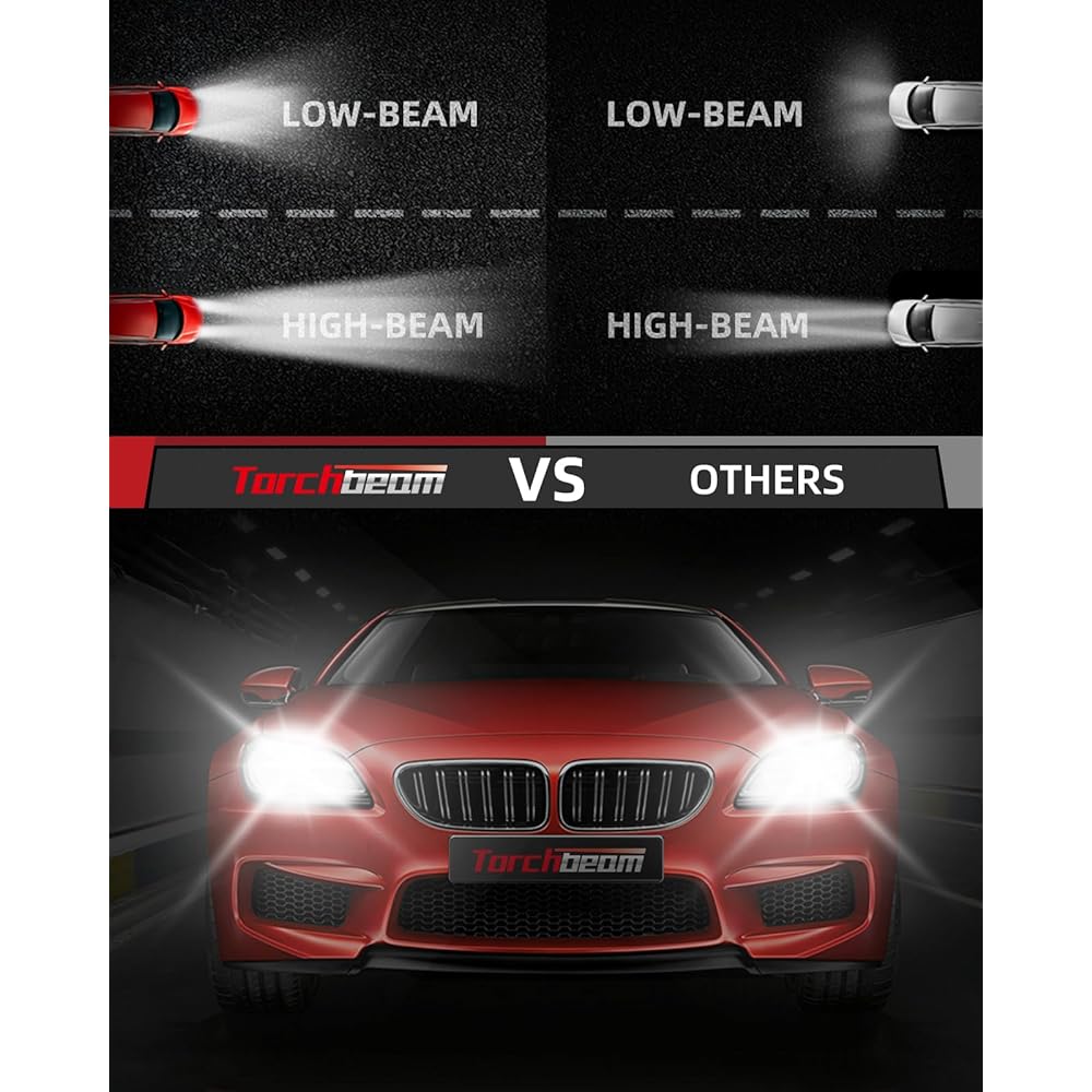 TORCHBEAM H13 LED headlight vehicle inspection compatible