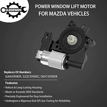 Power Window Lift Motor | Mazda 3, Mazda 5, Mazda 6, Mazda CX-7, Mazda RX-8, Mazda RX-8 | Exchange # GJ6A5958XF, G22C5958XC, D6515958XB