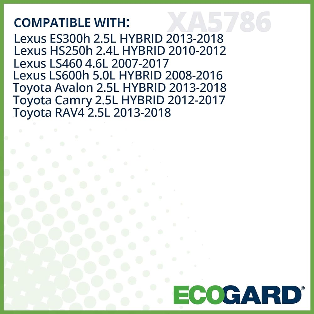 ECOGARD XA5786 Premium Engine Air Filter Toyota RAV4 2.5L 2013-2018 Camry 2.5L Hybrid 2012-2017 Abalon 2.5L Hybrid 2013-2018 Lexus LS460 4.6L 2007-2017 ES3 0H 2.0H 5L Hybrid 2013-20 18