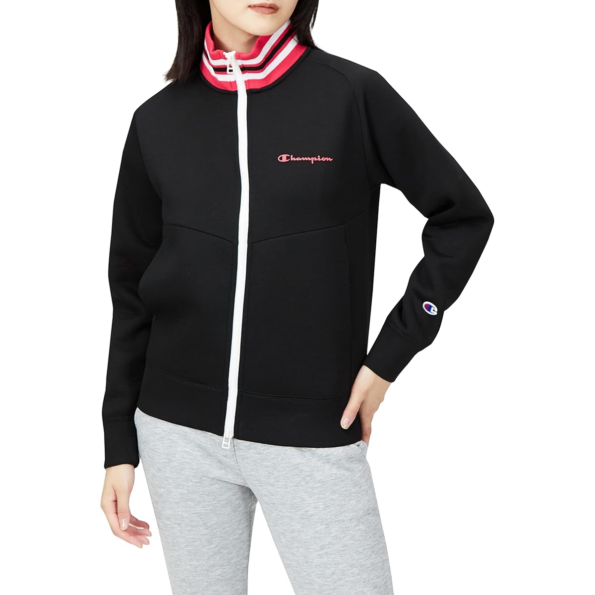 [Champion] Jacket, Long Sleeve, Breathable, Stretch, Heat Retention, Script Logo, Techweave 3LS, Zip Jacket, CW-WG604, Women's