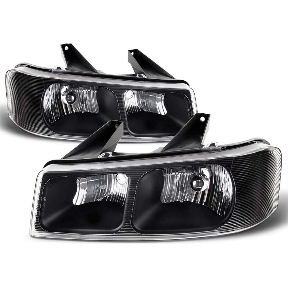 03-21 Chevrolet Express | GMC Sabana 1500 2500 3500 Black housing headlights (upper) lamp left and right set US specifications