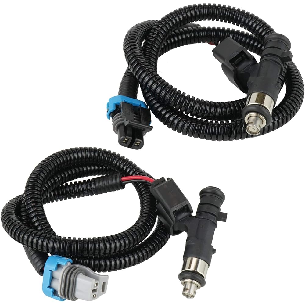 CALTRIC 2 Fuel Injector Gray Black Plug for PTO MAG Polaris RANGER CREW 800 4X4 2011-2014