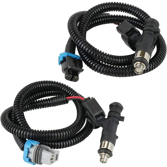CALTRIC 2 Fuel Injector Gray Black Plug for PTO MAG Polaris RANGER CREW 800 4X4 2011-2014