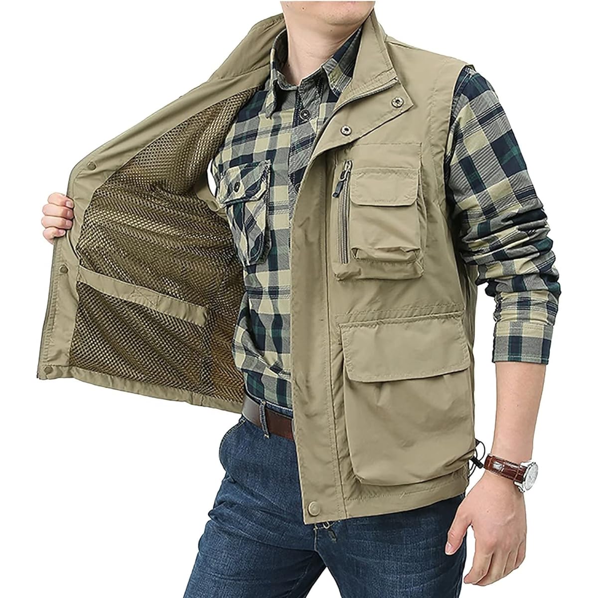 [NORRA] Fishing Vest, Fishing Vest, Stylish Fishing Vest, Outdoor Vest, Men's, Quick Drying, Breathable, Multifunctional Jacket, Outdoor, Multi-Pocket, Fishing