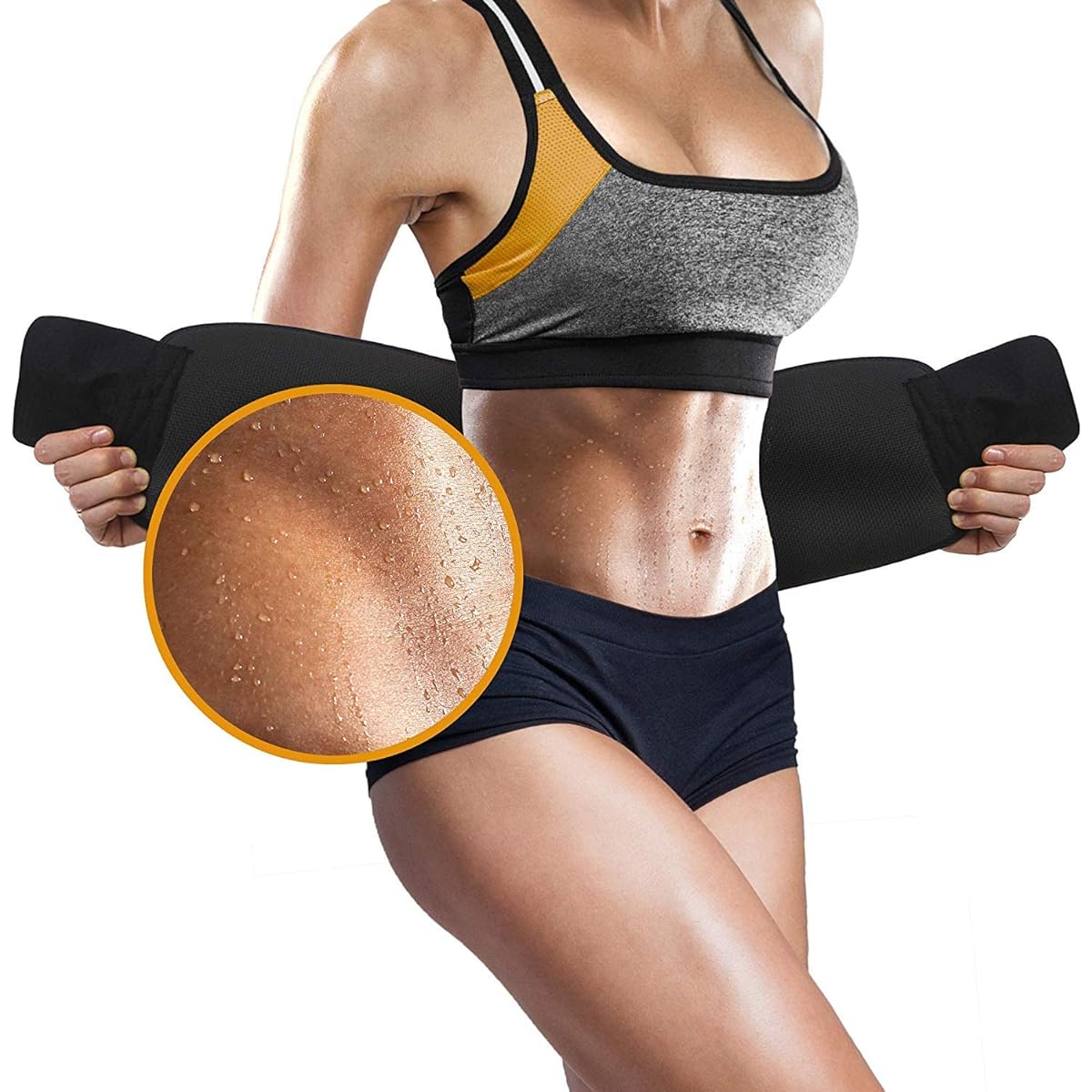 Perfotek Waist Trimmer Belt Sweat Wrap Lower Back and Waist Support Sauna Suit Effect Abdominal Trainer