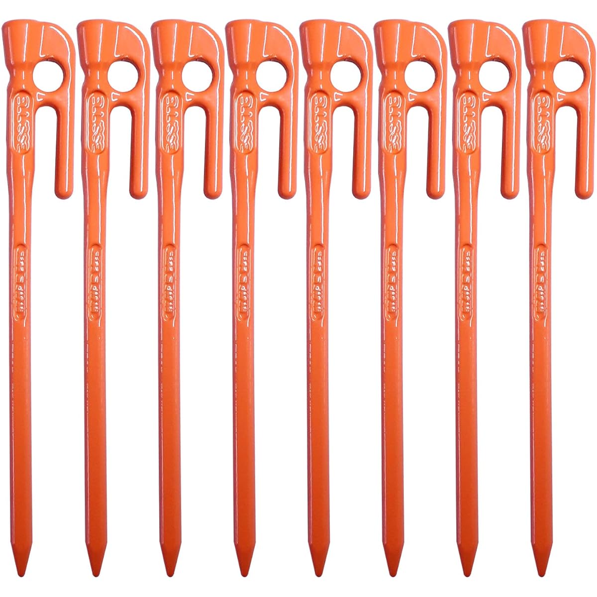ELLISSE Forged Peg Elisse Stake 18cm Orange Powder Coating MK-180OR MADE IN JAPAN (Set of 8)