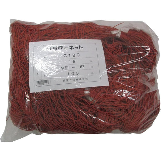 Tokyo Tobari Flower Net C Type 18cm square 9 stitches x 100m [Brown/400d x 24 strands] C189 522209