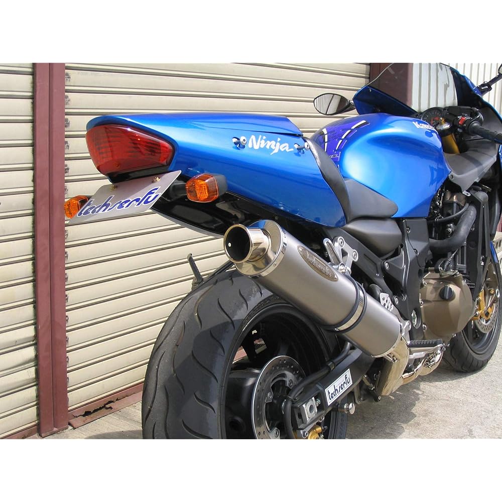 Techserfu ZEEX Full Exhaust for ZX12R (B Type) Vehicle Inspection Compatible Exhaust Gas Test Report Included Stainless Steel Machine Bent Full EX φ110×480L Solid Titanium Silencer T21-KC12-0205