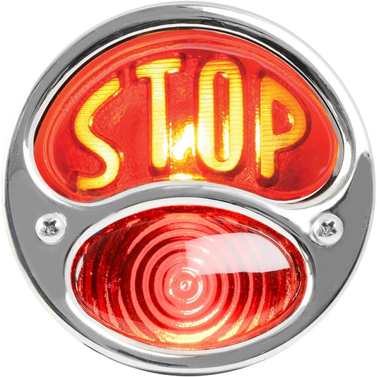 KNS Accessories KA0038 Black 12V Duo Lump Tail Light Ford Model for Amber Script Red Glass Lens and License Light (with S.S. Rim)