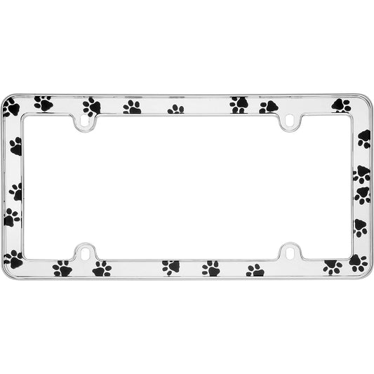 Cruiser Accessories 23033 Paws License Plate Frame, Chrome