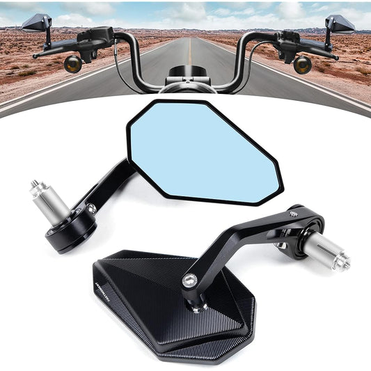 FASTMOMENT Motorcycle Handlebar Bar End Mirror Black Motorcycle Rear View Mirror Fits Most Motorcycle Street Bike Cruiser with 7/8" Handlebar