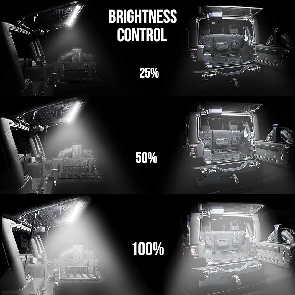 BOOYU White Rear Glift Gate Dome LED Light Bar RF Wireless Remote Tail Gate Gate Camp Right Care Lift Gate Interior Overhead Light Jeep WRANGLER YJ TJ JLU JLU JLU 2/4 Door