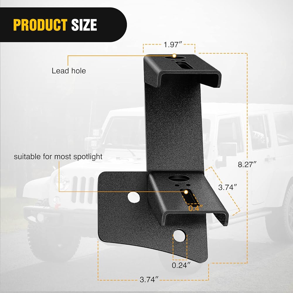 NILIGHT windshield hinge bracket dual A pillar off -road LED fog light worklight 2007 2009 2010 2012 2015 2015 2016 2016 WRANGLER JK/JKU 2DR 4DR