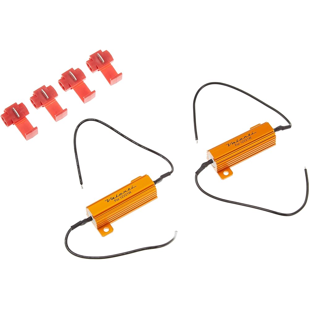 VALENTI Turn Signal High Flash & Light Bulb Burnout Warning Prevention Resistor (Equivalent to 21W Light Bulb) For Domestic/Imported Car Turn Signal Lamps, Small Lamps, 2 Pieces VJ1001-TW1-1
