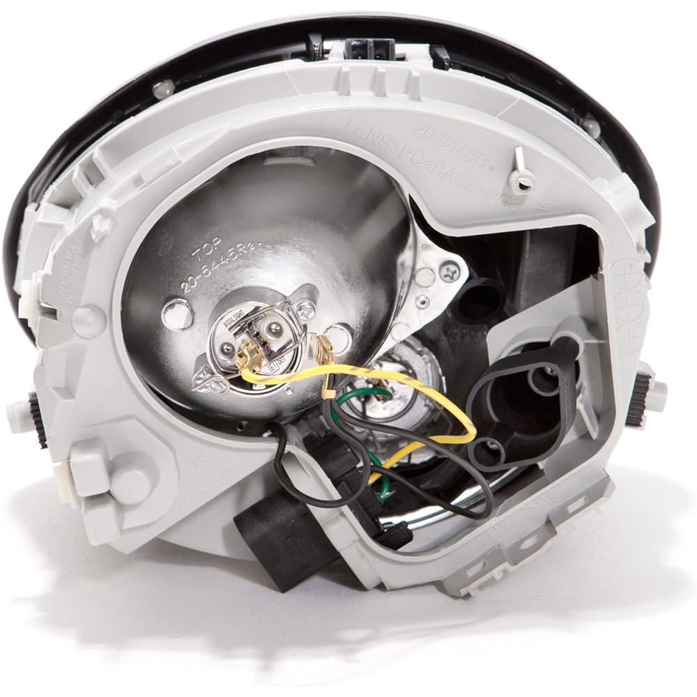 PERDE Black housing Halogen Headlight Volkswagen Beetle 1998-2005 with left driver's seat and head lamp on the right side seat side