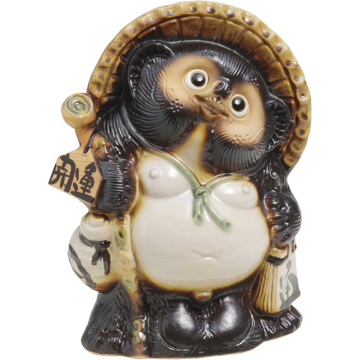 Marui Seito Shigaraki Ware Raccoon Ornament Good Luck Raccoon Dog Pottery Large Size 8 Width approx. 21 x Height 26 cm Lucky Gift Ceramic Figurine Made in Japan MR-A098-06