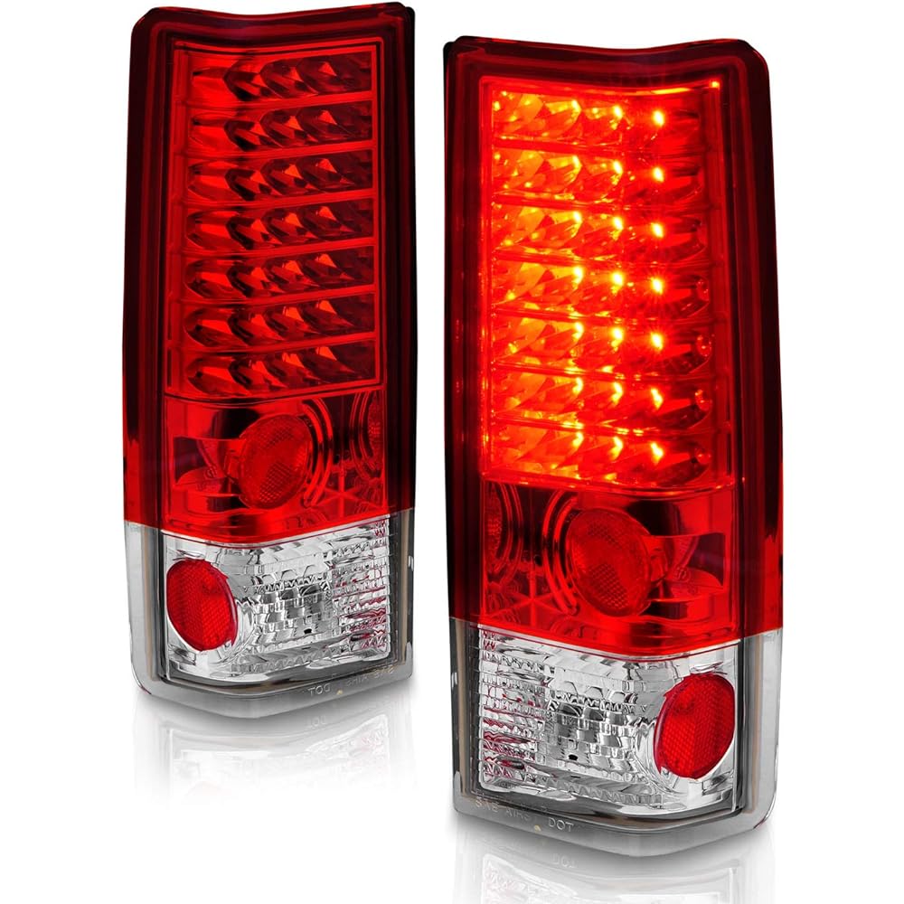 Crystal Red LED replacement tail light pair for Americilite Astro Safari VAN Pair Pair Seat side and driver's seat side