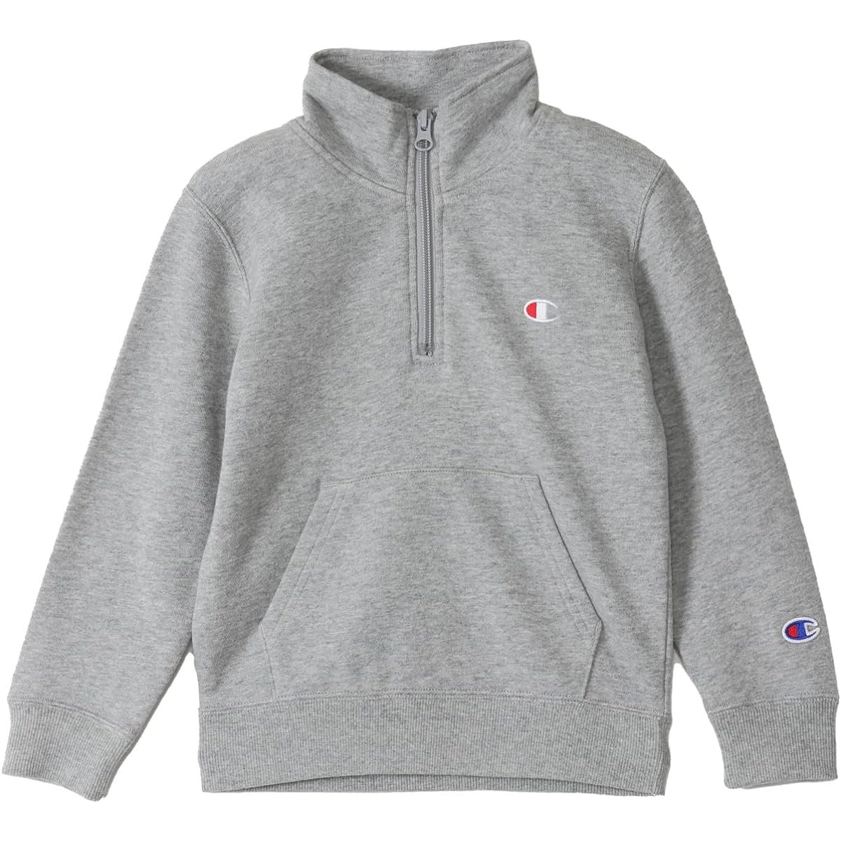 [Champion] Kids Sweatshirt, Long Sleeve, 100% Cotton, One Point Logo, Half Zip Sweatshirt, Kids Basic CKSY009Z